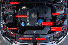 Kies-Motorsports Downstar inc. BMW E9x 2007-2013 Billet Dress Up Hardware Kit (3 Series/M3)