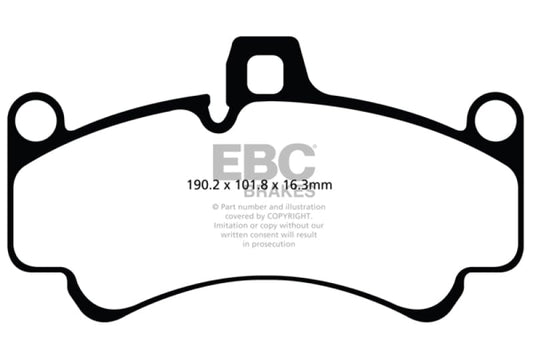 Kies-Motorsports EBC EBC 01-03 Porsche 911 (996) (Cast Iron Rotor only) 3.6 Twin Turbo GT2 Redstuff Front Brake Pads