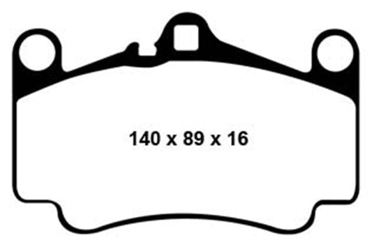Kies-Motorsports EBC EBC 03-05 Porsche 911 (996) (Cast Iron Rotor only) 3.6 Carrera 4S Yellowstuff Front Brake Pads