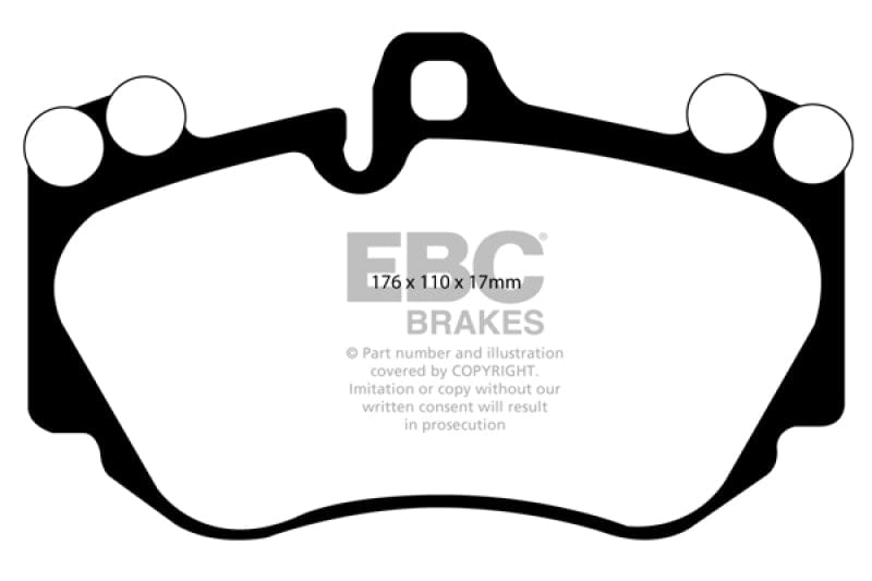 Kies-Motorsports EBC EBC 05-07 Porsche Cayenne 4.5 (380mm Rotors) Extra Duty Front Brake Pads Main image