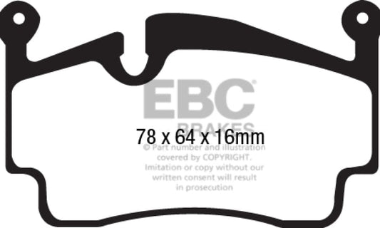 Kies-Motorsports EBC EBC 05-09 Porsche 911 (997) (Cast Iron Rotor only) 3.6 Carrera 2 Sport Bluestuff Rear Brake Pads