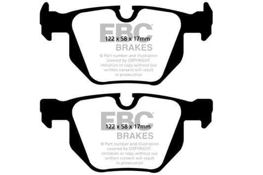 Kies-Motorsports EBC EBC 06-12 BMW 335i 3.0T (E90/E92/E93) Bluestuff Rear Brake Pads