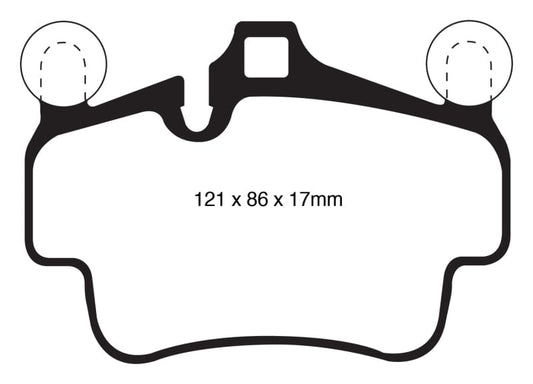 Kies-Motorsports EBC EBC 07-08 Porsche 911 (997) (Cast Iron Rotor only) 3.6 Carrera 2 Redstuff Front Brake Pads