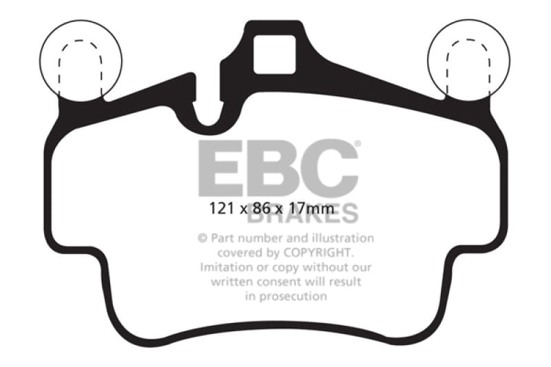 Kies-Motorsports EBC EBC 07-08 Porsche 911 (997) (Cast Iron Rotor only) 3.6 Carrera 2 Yellowstuff Front Brake Pads