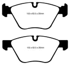 Kies-Motorsports EBC EBC 08-10 BMW 128 3.0 Greenstuff Front Brake Pads