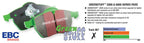 Kies-Motorsports EBC EBC 08-10 BMW 135 3.0 Twin Turbo Greenstuff Rear Brake Pads
