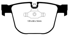 Kies-Motorsports EBC EBC 08-10 BMW M3 4.0 (E90) Yellowstuff Rear Brake Pads