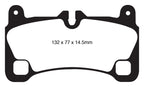 Kies-Motorsports EBC EBC 08 Porsche Cayenne 4.8 Turbo Yellowstuff Rear Brake Pads