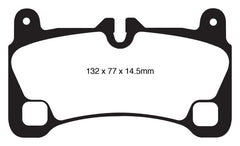 Kies-Motorsports EBC EBC 08 Porsche Cayenne 4.8 Turbo Yellowstuff Rear Brake Pads