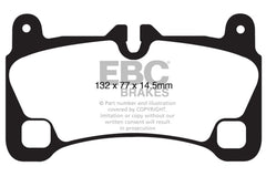 Kies-Motorsports EBC EBC 08 Porsche Cayenne 4.8 Turbo Yellowstuff Rear Brake Pads