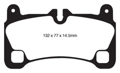 Kies-Motorsports EBC EBC 08 Porsche Cayenne 4.8 Turbo Yellowstuff Rear Brake Pads