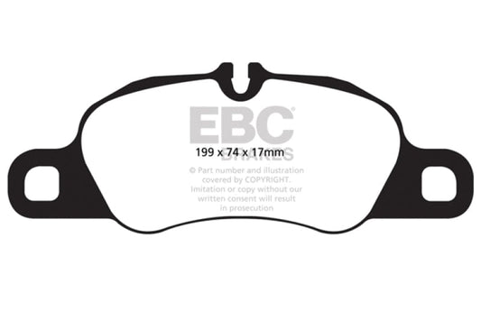 Kies-Motorsports EBC EBC 09-12 Porsche 911 (997) (Cast Iron Rotor only) 3.6 Carrera 2 Redstuff Front Brake Pads