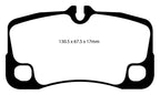 Kies-Motorsports EBC EBC 09-12 Porsche 911 (997) (Cast Iron Rotor only) 3.6 Carrera 2 Yellowstuff Rear Brake Pads