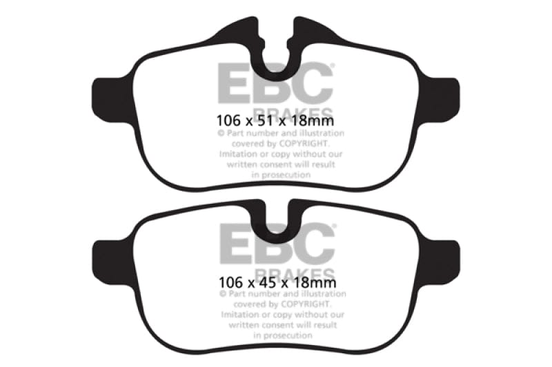 Kies-Motorsports EBC EBC 09+ BMW Z4 3.0 (E89) Yellowstuff Rear Brake Pads Main image