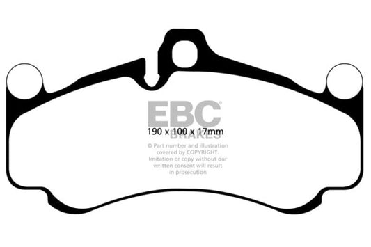 Kies-Motorsports EBC EBC 10-12 Porsche 911 (997) (Cast Iron Rotor only) 3.8 GT3 Redstuff Front Brake Pads