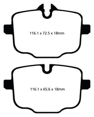 Kies-Motorsports EBC EBC 10+ BMW 535i 3.0 Turbo (F10) Greenstuff Rear Brake Pads