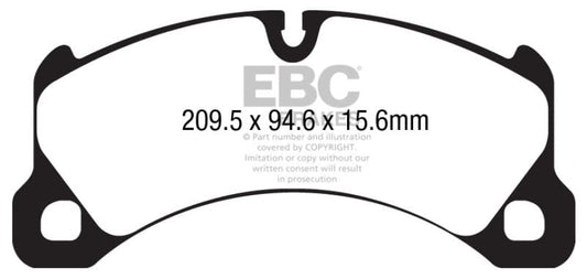 Kies-Motorsports EBC EBC 10+ Porsche Cayenne 3.6 Yellowstuff Front Brake Pads