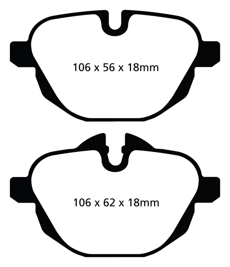 Kies-Motorsports EBC EBC 11+ BMW X3 2.0 Turbo (F25) Greenstuff Rear Brake Pads
