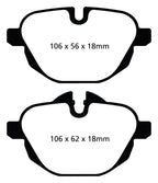 Kies-Motorsports EBC EBC 11+ BMW X3 2.0 Turbo (F25) Greenstuff Rear Brake Pads