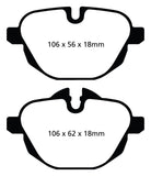 Kies-Motorsports EBC EBC 11+ BMW X3 2.0 Turbo (F25) Greenstuff Rear Brake Pads