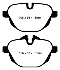 Kies-Motorsports EBC EBC 11+ BMW X3 2.0 Turbo (F25) Greenstuff Rear Brake Pads