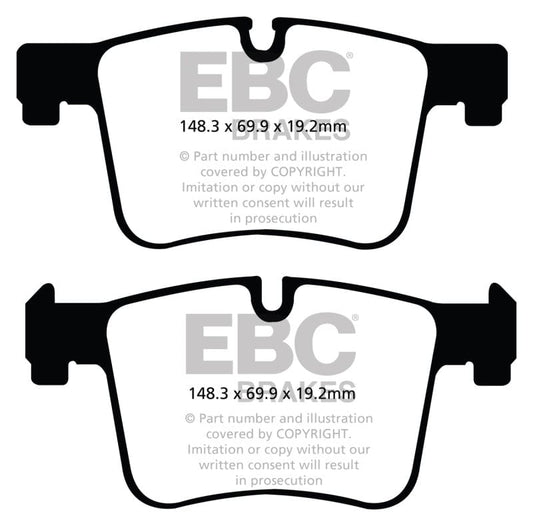 Kies-Motorsports EBC EBC 11+ BMW X3 2.0 Turbo (F25) Redstuff Front Brake Pads