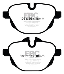 Kies-Motorsports EBC EBC 11+ BMW X3 2.0 Turbo (F25) Redstuff Rear Brake Pads