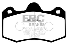 Kies-Motorsports EBC EBC 11+ Mclaren MP4-12C 3.8 Twin Turbo Orangestuff Rear Brake Pads