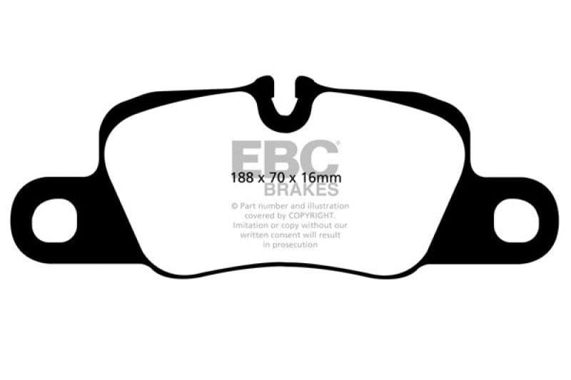 Kies-Motorsports EBC EBC 12-15 Porsche 911 (991) (Cast Iron Rotor only) 3.8 Carrera S Yellowstuff Rear Brake Pads Main image