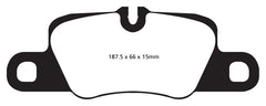 Kies-Motorsports EBC EBC 12-15 Porsche 911 (991) (Cast Iron Rotor only) 3.8 Carrera S Yellowstuff Rear Brake Pads