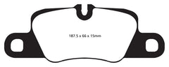 Kies-Motorsports EBC EBC 12-15 Porsche 911 (991) (Cast Iron Rotor only) 3.8 Carrera S Yellowstuff Rear Brake Pads