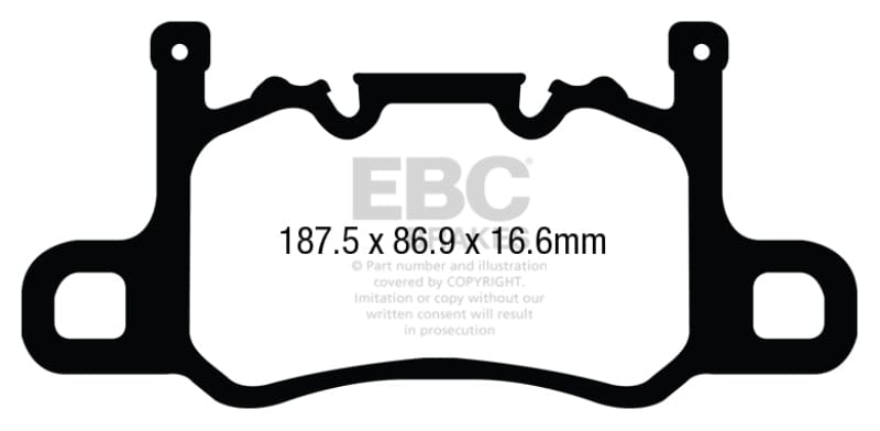 Kies-Motorsports EBC EBC 13-15 Porsche 911 (991) (Cast Iron Rotor only) 3.8 GT3 Yellowstuff Rear Brake Pads Main image