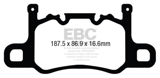 Kies-Motorsports EBC EBC 13-15 Porsche 911 (991) (Cast Iron Rotor only) 3.8 GT3 Yellowstuff Rear Brake Pads