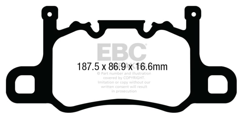 Kies-Motorsports EBC EBC 13-15 Porsche 911 (991) (Cast Iron Rotor only) 3.8 GT3 Yellowstuff Rear Brake Pads