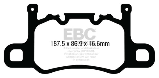 Kies-Motorsports EBC EBC 13-15 Porsche 911 (991) GT3 3.8L (Cast Iron Rotor Only) Bluestuff Rear Brake Pads
