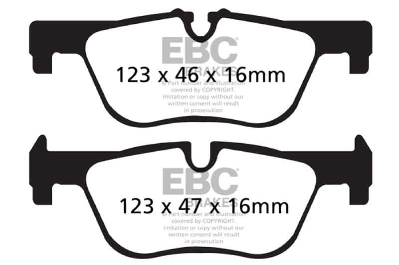 Kies-Motorsports EBC EBC 14+ BMW 228 Coupe 2.0 Turbo ATE calipers Yellowstuff Rear Brake Pads Main image