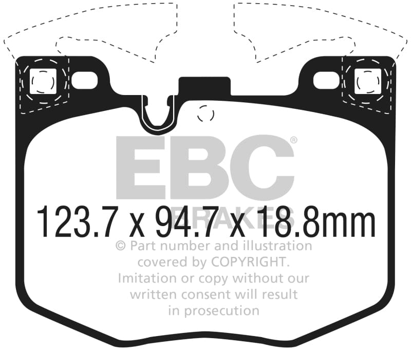 Kies-Motorsports EBC EBC 2017+ BMW 530 2.0L Turbo (G30) Redstuff Front Brake Pads Main image