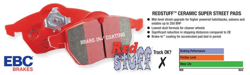 Kies-Motorsports EBC EBC 2017+ Mini Cooper Countryman (F60) 1.5L Turbo Redstuff Front Brake Pads