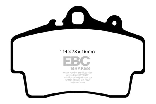 Kies-Motorsports EBC EBC 97-99 Porsche Boxster (Cast Iron Rotors only) 2.5 Redstuff Front Brake Pads