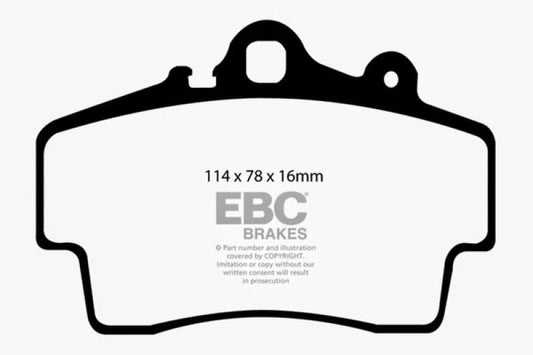 Kies-Motorsports EBC EBC 97-99 Porsche Boxster (Cast Iron Rotors only) 2.5 Yellowstuff Front Brake Pads