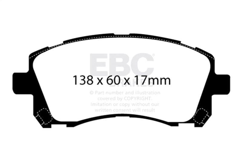 Kies-Motorsports EBC EBC 98-02 Subaru Forester 2.5 Redstuff Front Brake Pads Main image