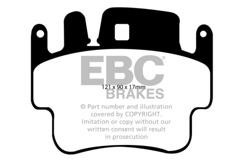 Kies-Motorsports EBC EBC 98-05 Porsche 911 996 3.4 Carrera 2 (Iron Rotor) Redstuff Frt Brake Pad (Check EBC Fit Guide) Main image