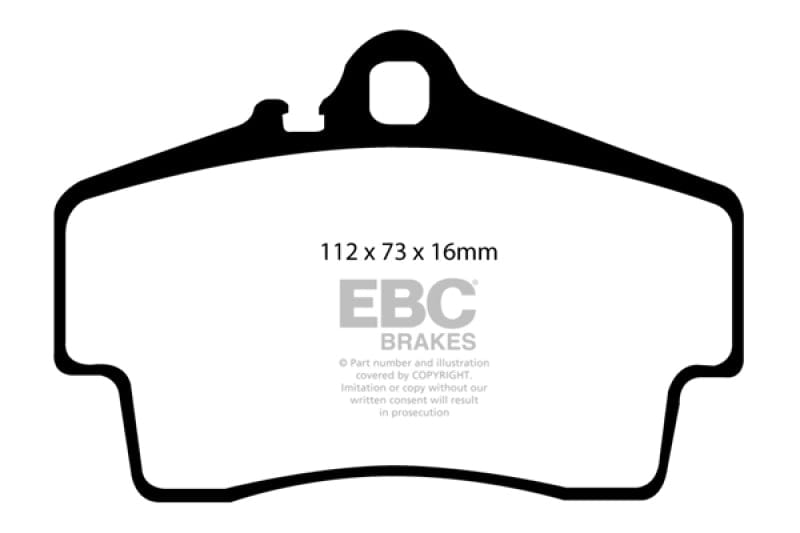 Kies-Motorsports EBC EBC 98-05 Porsche 911 (996) (Cast Iron Rotor only) 3.4 Carrera 2 Redstuff Rear Brake Pads Main image