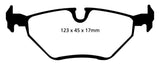 Kies-Motorsports EBC EBC 99-02 BMW Z3 2.5 Redstuff Rear Brake Pads