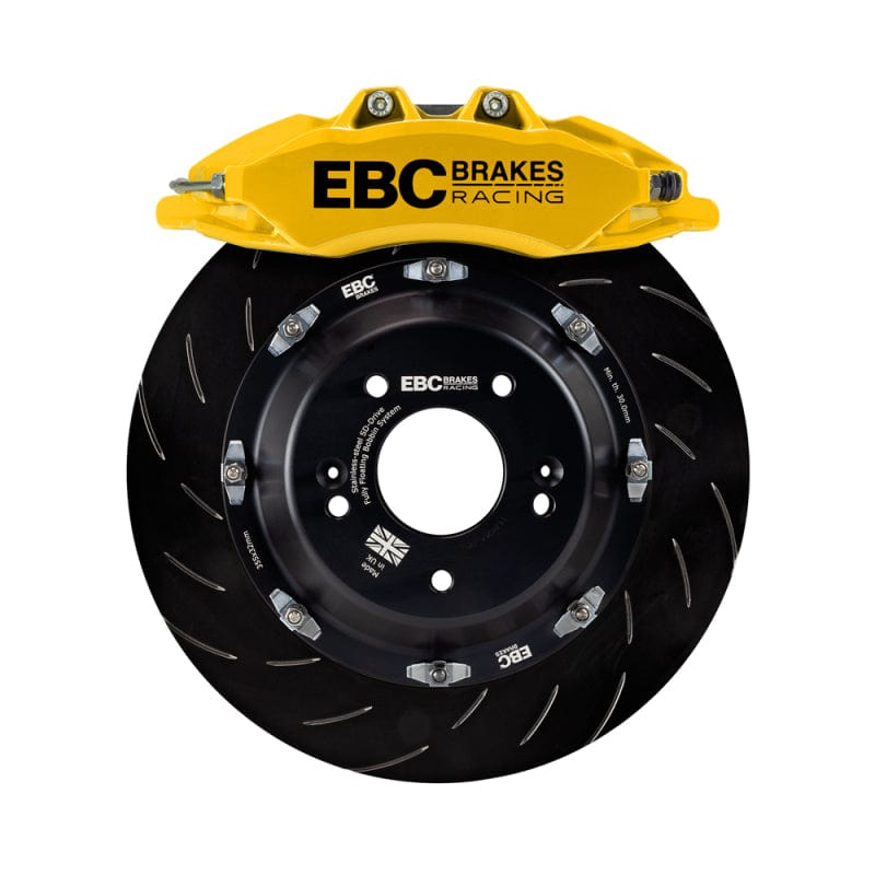 Kies-Motorsports EBC EBC Racing 00-06 BMW M3 (E46) Yellow Apollo-6 Calipers 355mm Rotors Front Big Brake Kit Main image