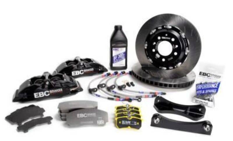 Kies-Motorsports EBC EBC Racing 01-07 Acura RSX Type-S 2.0L Black Apollo-4 Calipers 330mm Rotors Front Big Brake Kit