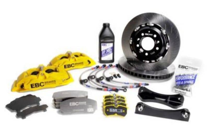 Kies-Motorsports EBC EBC Racing 02-09 Nissan 350Z 3.5L Yellow Apollo-6 Calipers 355mm Rotors Front Big Brake Kit Main image
