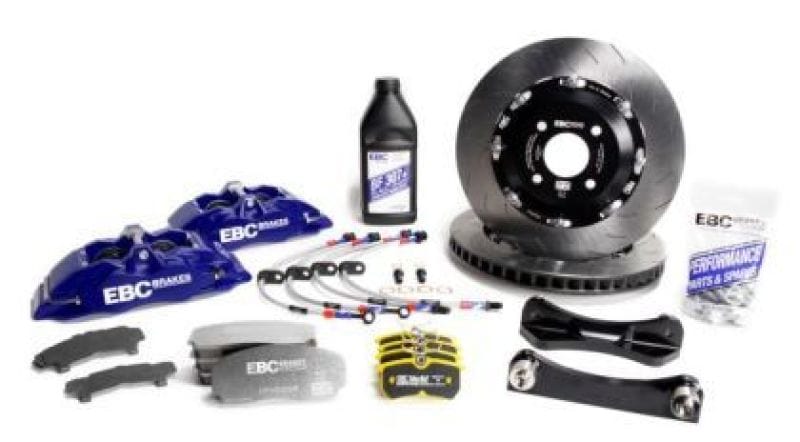 Kies-Motorsports EBC EBC Racing 12-19 BMW 3-Series (F30/F31/F34) Blue Apollo-4 Calipers 330mm Rotors Front Big Brake Kit Main image