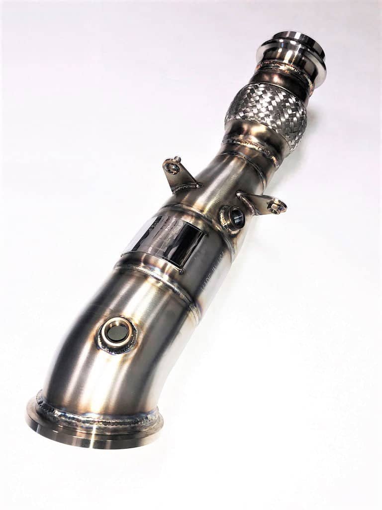 Kies-Motorsports Evolution Racewerks Sports Series 4" High Flow Catted Downpipe for the 2021+ Toyota Supra 2.0 B46 US Spec Engine