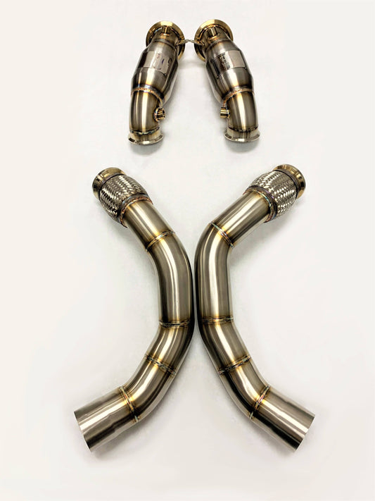Kies-Motorsports Evolution Racewerks Sports Series High Flow Catted Downpipe for 2019-23 X5M/X6M S63M Engine